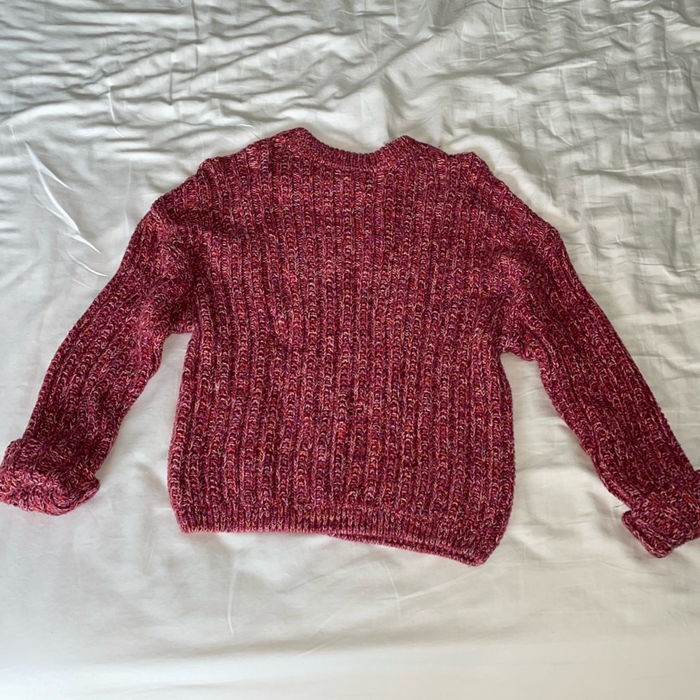 Pink and Red Women’s Pullover Cropped Sweater